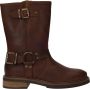 Palpa Bruine Bikerboot met Gouden Gespen Brown Dames - Thumbnail 1