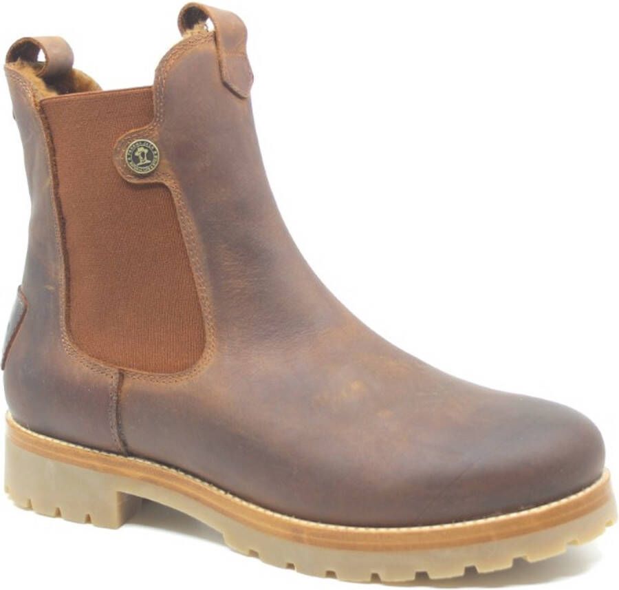 Panama Jack FRANCESCA IGLOO B5 Bruine stoere Chelsea boot met lamswol