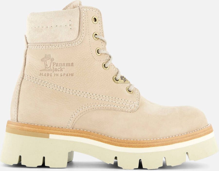 Panama Jack Lua B4 Veterboots Laarzen Met Veters Dames Beige