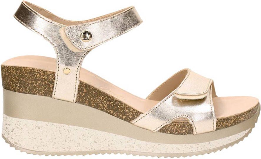 Panama Jack Gouden Metallic Sleehak Sandaal voor Vrouwen Multicolor Dames