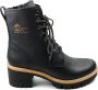 Panama Jack Padma B11 Veterboots Laarzen Met Veters Dames Zwart - Thumbnail 2