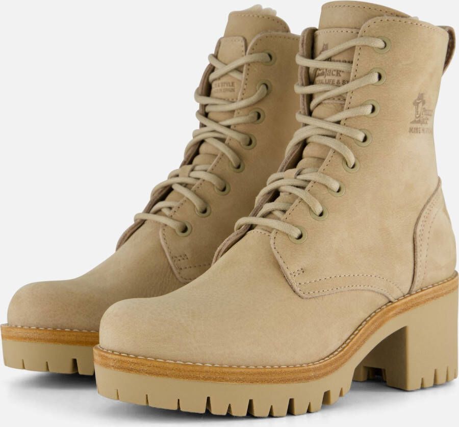 Panama Jack Stijlvolle Veterschoenen met Hakken Beige Dames