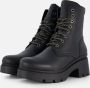 Panama Jack Porty B1 Veterboots Laarzen Met Veters Dames Zwart - Thumbnail 2