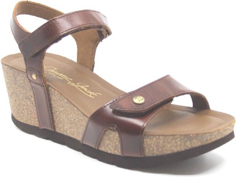 Panama Jack RUTH B6 Bruine sandalen op een sleehak wijdte G