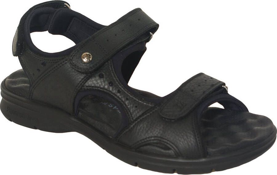 Panama Jack Platte Sandalen met Plakband Black Heren