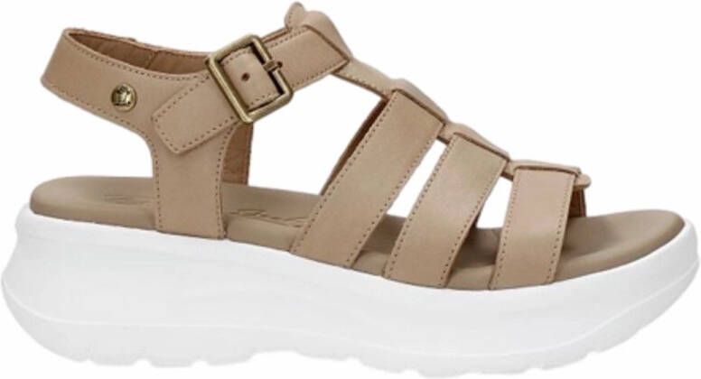 Panama Jack Stijlvolle Platte Sandalen Beige Dames