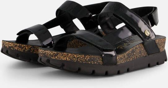 Panama Jack Casual Platte Sandalen met Plakband Black Dames