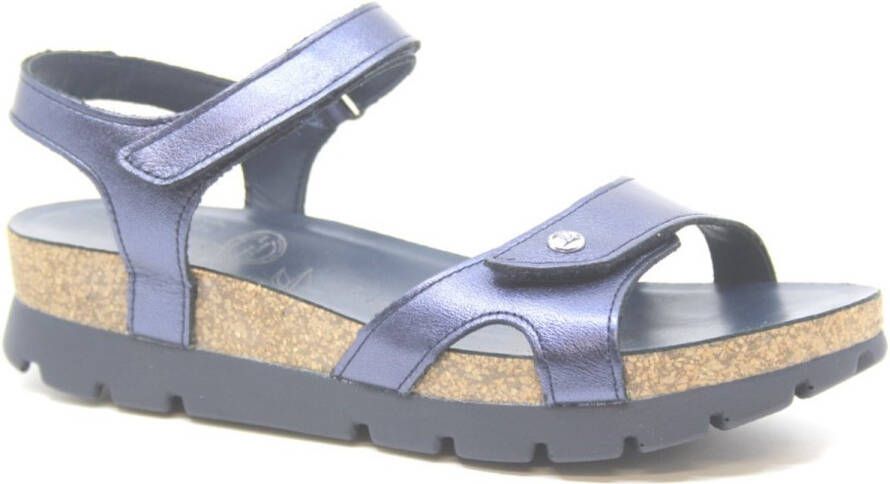 Panama Jack Platte Sandalen met Twee Banden Blue Dames