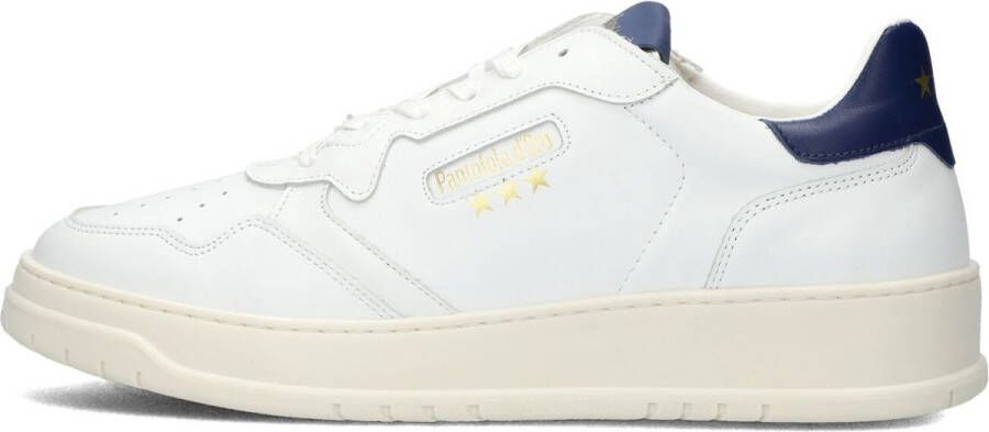 Pantofola D'Oro Lage Leren Sneakers met Blauwe Accenten White Heren