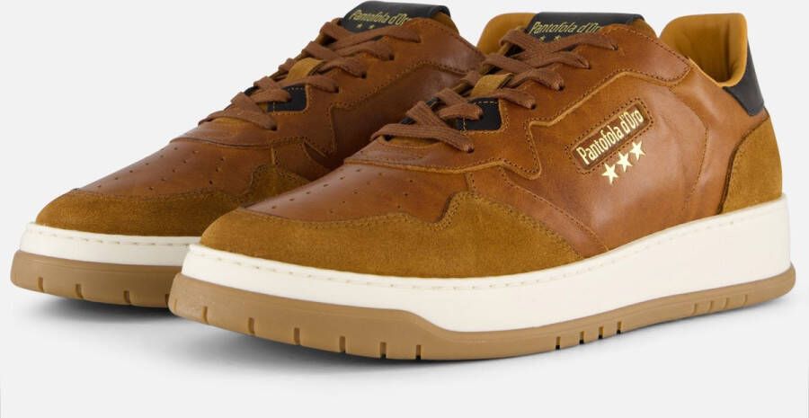 Pantofola d'Oro Sirmione Low Sneakers Leren Sneaker Heren Cognac - Foto 1