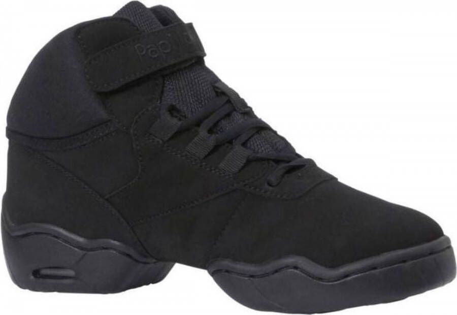 Papillon Danssneakers Nubuck Leer Zwart Hiphop Jazz Streetdance (let op: valt Klein!!)