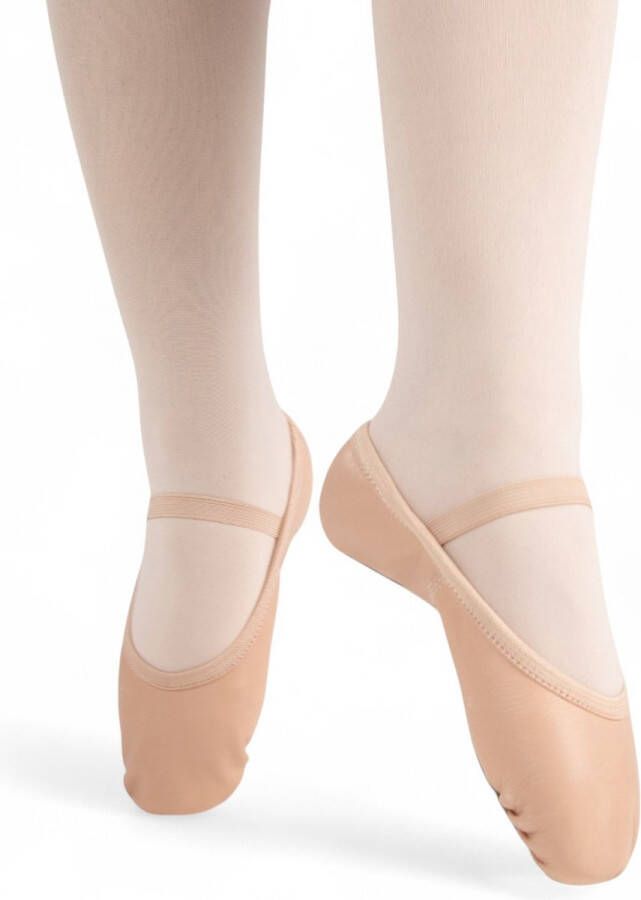 Papillon PK1015 Lederen Balletschoenen voor Kinderen met volledige zool Roze balletschoenen Voorgehechte elastiek voor draagcomfort Comfortabele en flexibele balletschoenen Roze