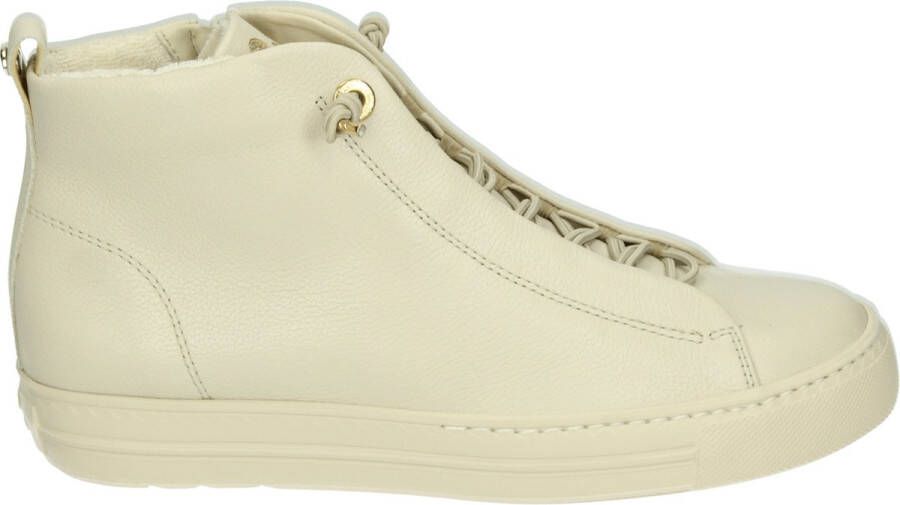 Paul Green 5283 VeterlaarzenHoge sneakersDames veterschoenenHalf-hoge schoenen Wit beige