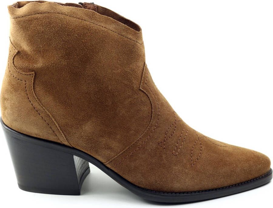 Paul Green 8110 Enkellaarsjes Enkelboots met rits Dames Cognac