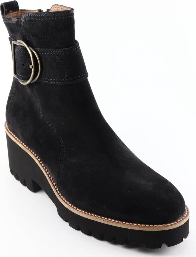 Paul Green 9763 Enkellaarsjes Enkelboots met rits Dames Zwart