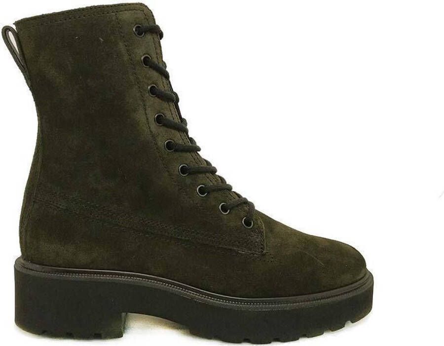 Paul Green Groene Veterboots Soft Suede