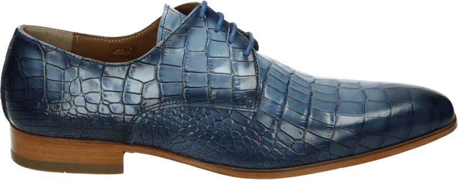 Paulo Bellini Carbonia Heren Veterschoenen Blauw Croco