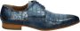 Paulo Bellini Carbonia Heren Veterschoenen Blauw Croco - Thumbnail 1