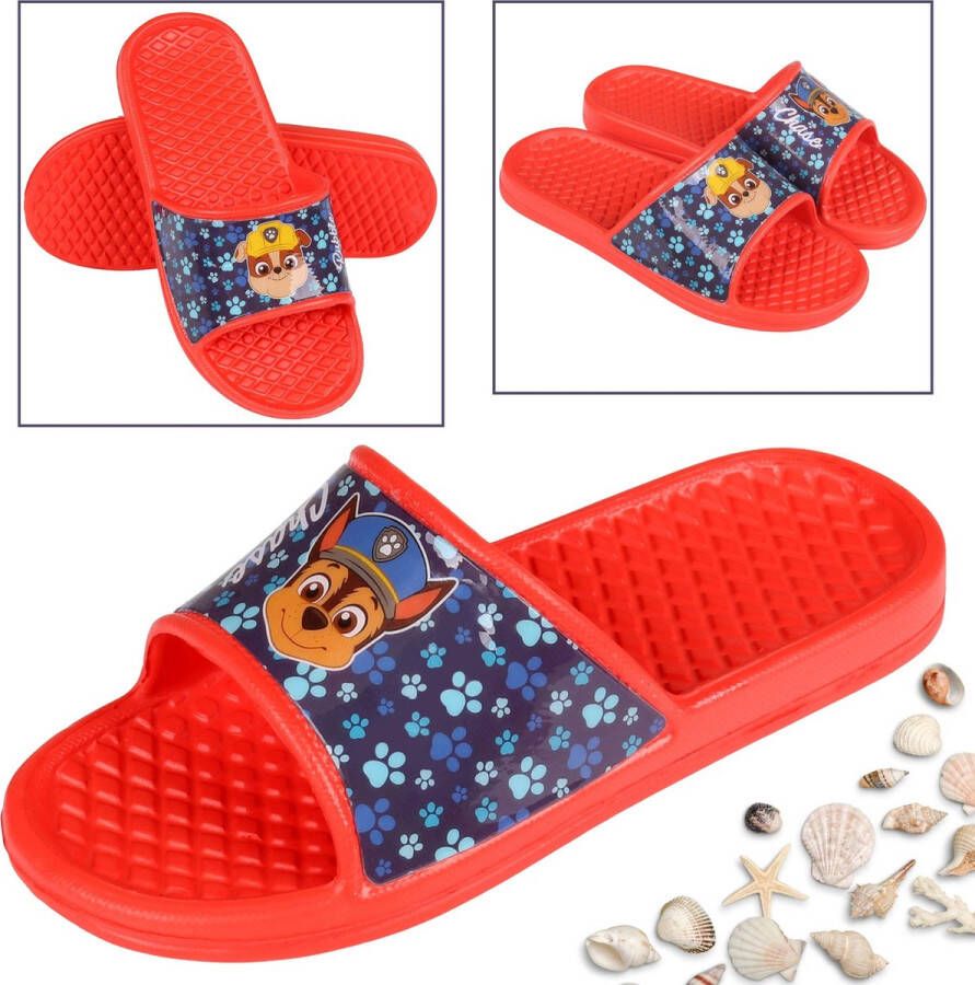 PAW Patrol Chase Rubble Boys Rode slippers lichte teenslippers