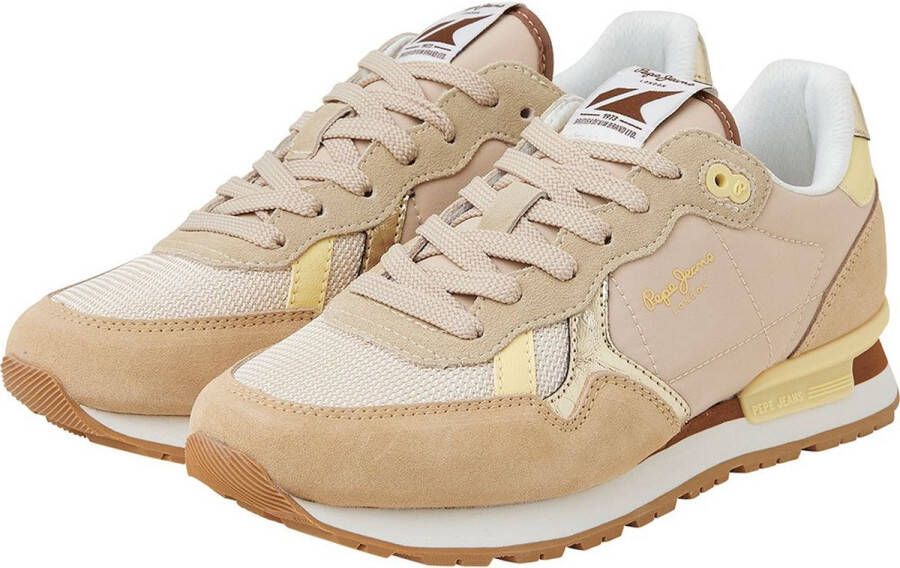 Pepe Jeans Vrouwentrainers Brit Heritage Beige Dames