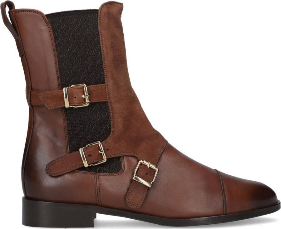 Pertini 30060 Enkellaarsjes Enkelboots met rits Dames Cognac