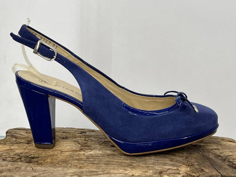 Peter Kaiser Vesta 75 Royal Blue crackle suede Pumps Damesschoenen navy blauw