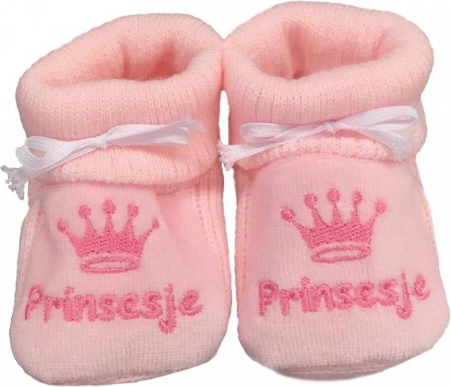 Petit Villain Kraamcadeau Newborn Slofjes Prinsesje Roze 0 3 maanden