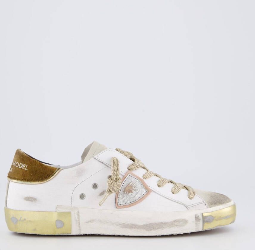 Philippe Model Sneakers Prsx Tennis Vrouwen Goud Bruin White Dames