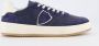 Philippe Model Blauwe Leren Sneakers met Zilveren Logo Blue Heren - Thumbnail 1