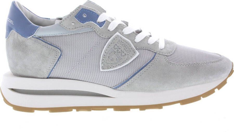 Philippe Model Heren Sneakers Tropez Haute Low Gris Blue Grijs