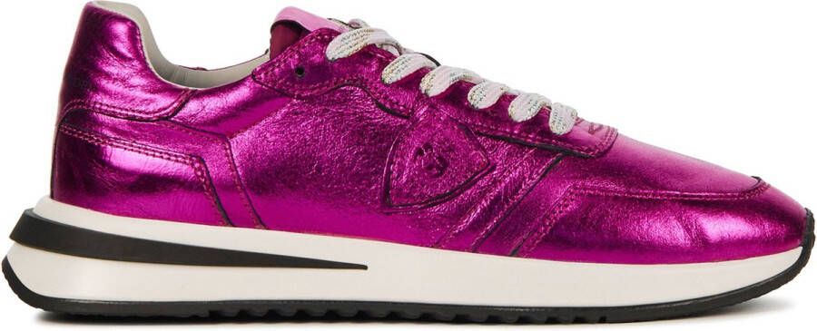 PHILIPPE MODEL Lage Sneakers Dames Tropez 2.1 Metal Maat: 37 Materiaal: Leer Kleur: Fuchsia