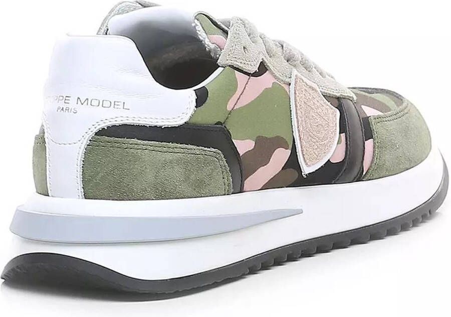Philippe Model Tropez 2.1 Camouflage Militaire Rose Sneakers Groen