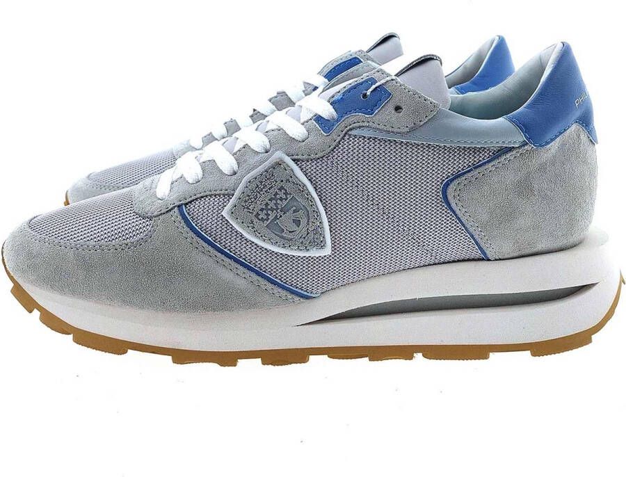 Philippe Model Heren Sneakers Tropez Haute Low Gris Blue Grijs