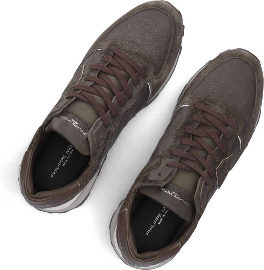 Philippe Model Tropez Haute Low Man Sneakers Leren Sneaker Heren Bruin