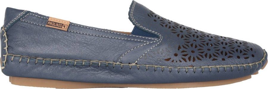 Pikolinos Geperforeerde zomerloafer blauw Blue Dames