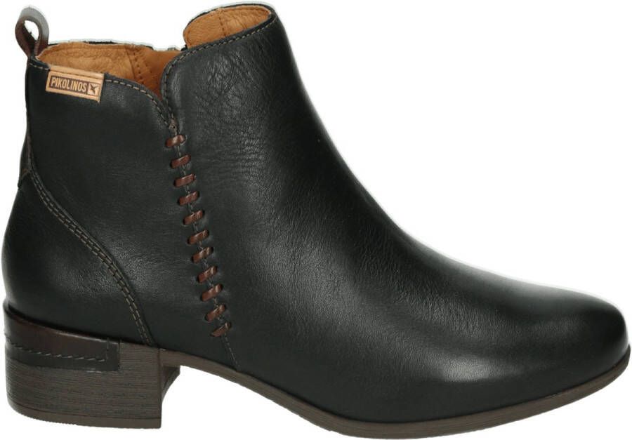 Pikolinos Dames Casual Zwarte Leren Enkellaars Black Dames