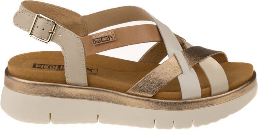 Pikolinos Beige Casual Leren Dames Sandalen Beige Dames