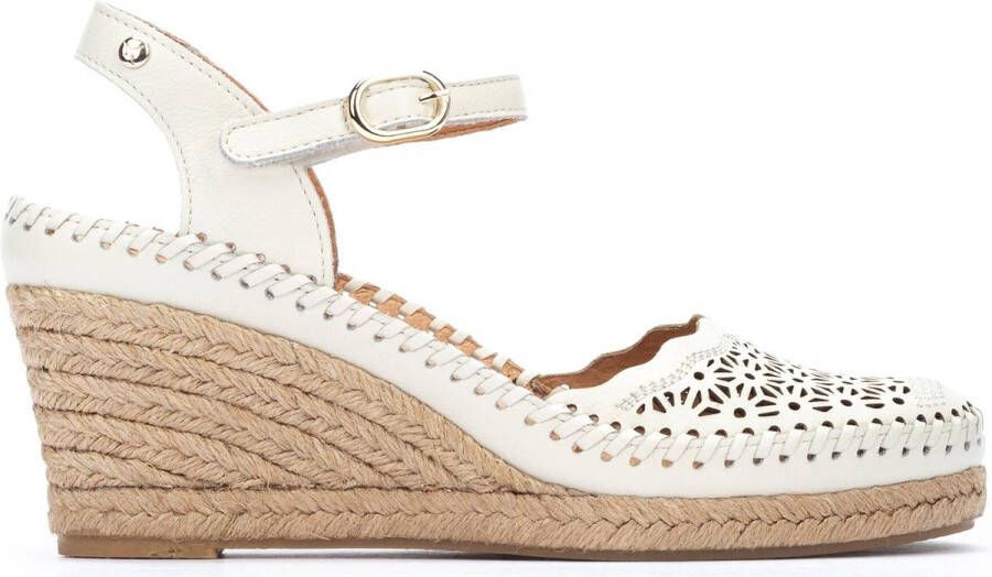 Pikolinos Handgemaakte Jute Sleehak Sandalen voor Dames White Dames