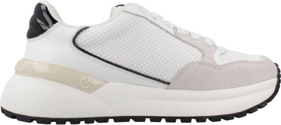 Pinko Witte Mesh Leren Sneakers Love Birds White Dames