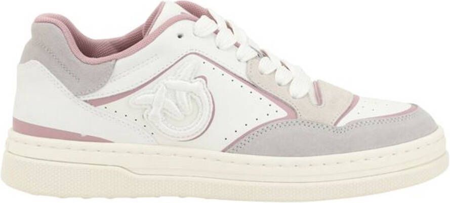 Pinko Stijlvolle Veterschoenen met Geperforeerde Neus White Dames