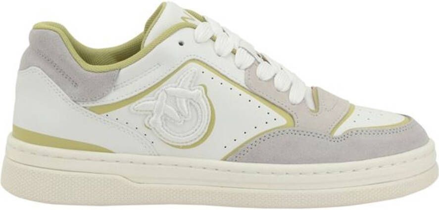 Pinko Stijlvolle Veterschoenen met Geperforeerde Neus White Dames