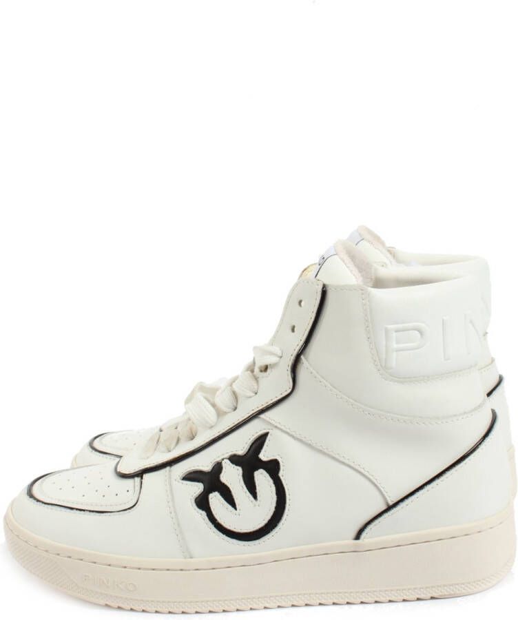 Pinko Nancy basketball hi sneaker veal leather Wit Dames