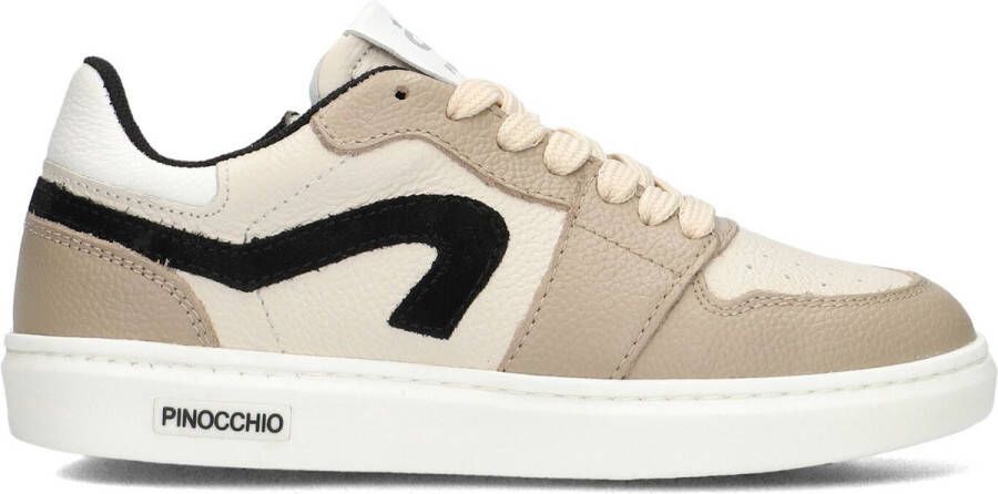 Pinocchio P1015 Lage sneakers Leren Sneaker Jongens Taupe