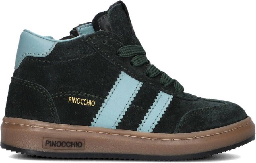 Pinocchio P1253 Sneakers Leren Sneaker Jongens Groen