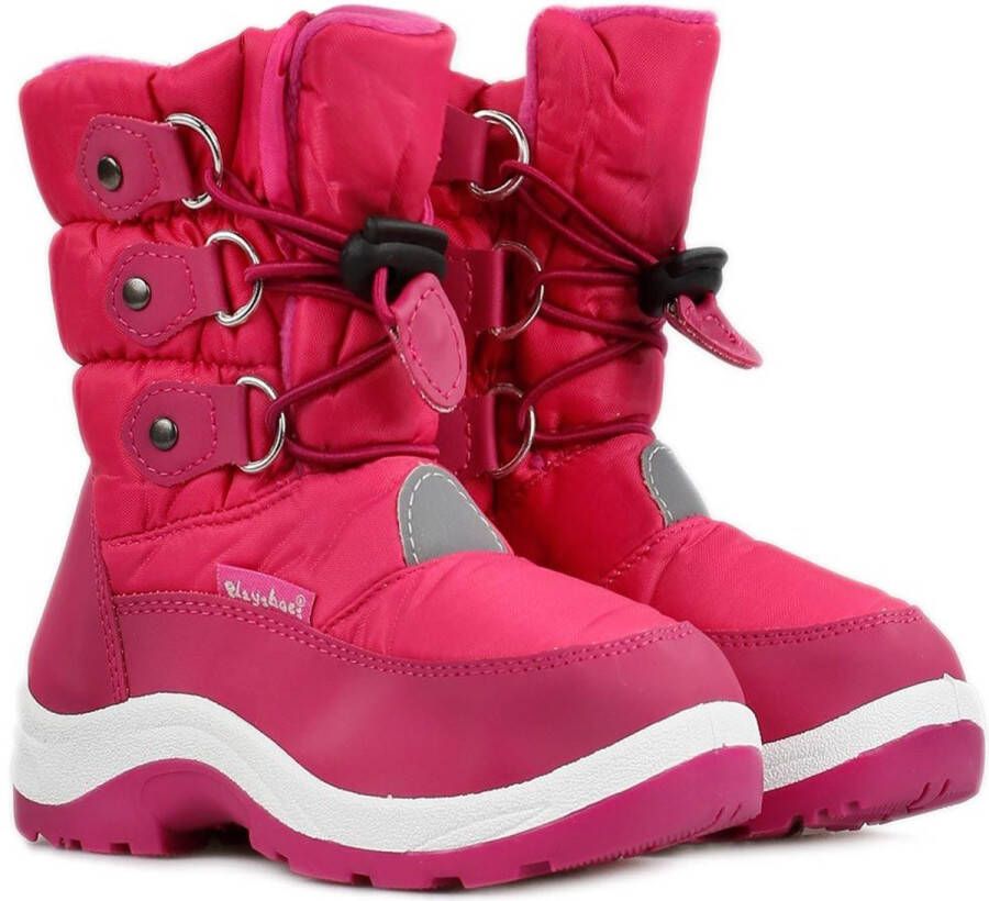 Playshoes *gevoerd* snowboots roze met trekkoord