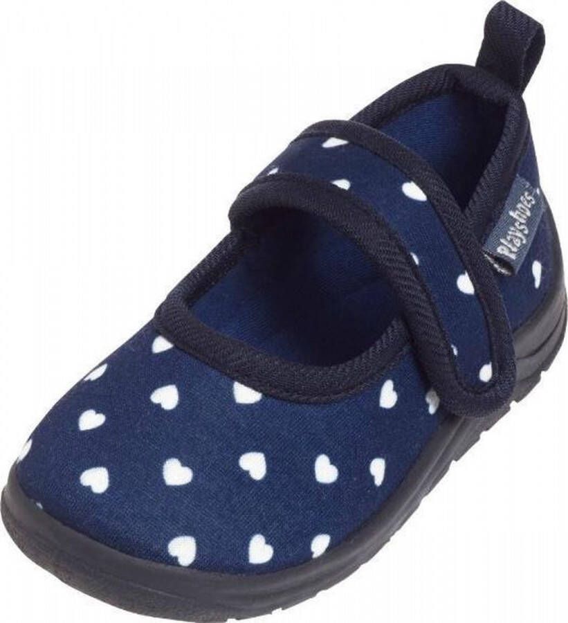 Playshoes Instappers Hartjes Junior Navy