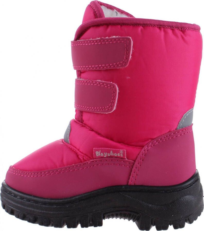 Playshoes snowboots klittenband uni fuchsia