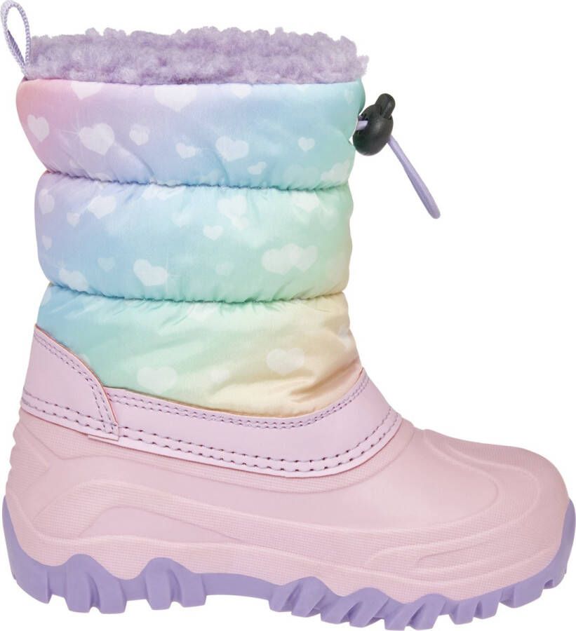 Playshoes Snowboots Pastel Regenboog Hartjes Roze