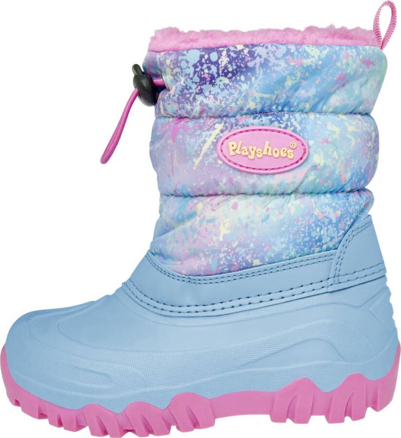 Playshoes Snowboots Pastel Regenboog Splash Turquoise