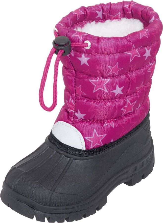 Playshoes Winterlaarzen voor kinderen met trekkoord Roze sterren -23EU